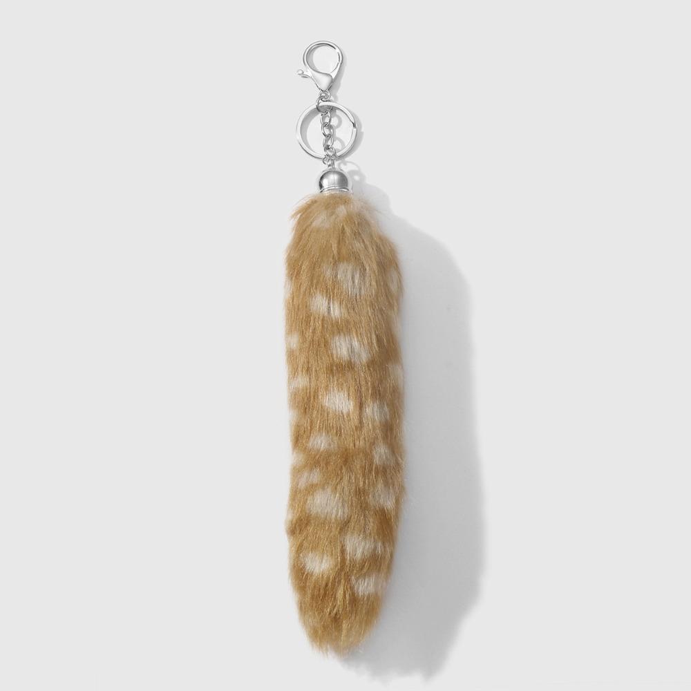 Retro Tail Hanging Keychain Long Hair Plush Tail Keyring Sweet Cool Bag Charms Purse Handbag