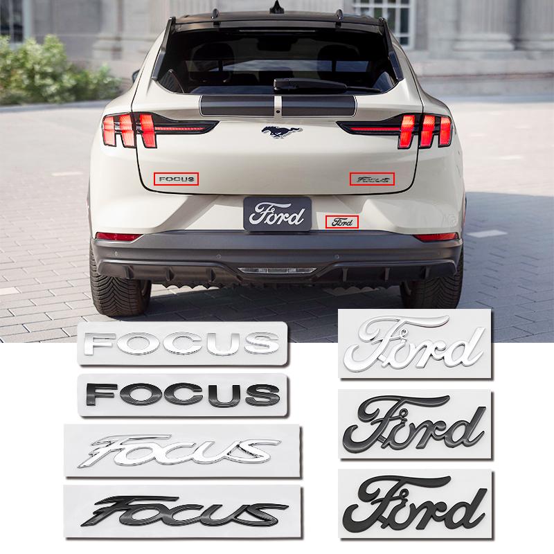 BAZG2 ABS Ford Lettering Badge Stickers Car Rear Trunk Body Emblem Auto Accessories For Ford Focus Fusion Logo ST Line MK2 MK3 MK4