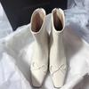 Fashion 2024 Hot Sale Women's Shoes Back Zip Women's Boots Fashion Butterfly-knot Solid Modern Boots Women New Square Toe Ankle Boots