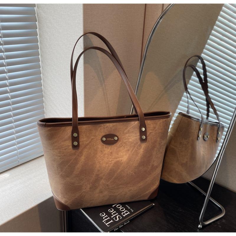 Сумка большой вместимости женская осенне-зимняя универсальная новая повседневная текстурная сумка через плечо сумка-тоут для поездок на работу