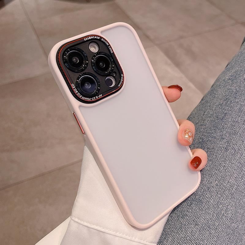 Подходит для Apple 16pro Чехол для мобильного телефона из лайкры Матовый iPhone 15 Металлический объектив 14 Защитный чехол с полным ощущением кожи