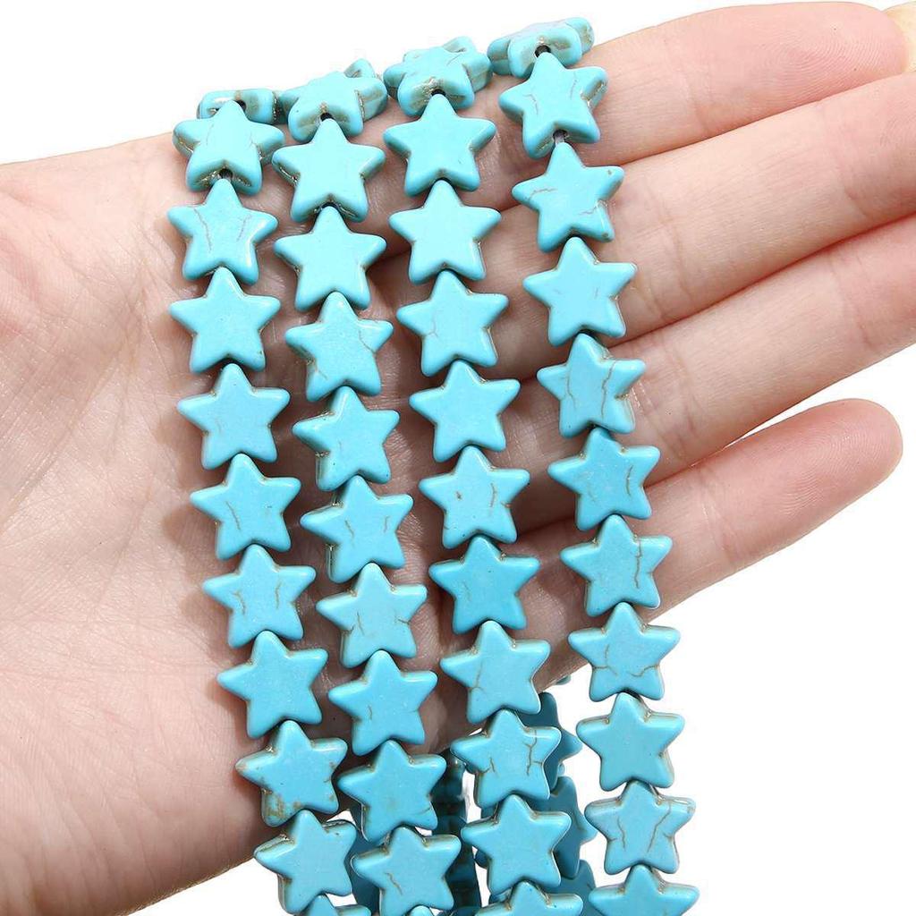 Synthetic Blue Turquoise DIY Jewelry Twisted and Special-Shaped Beads with Abacus and Animal Spacer Styles