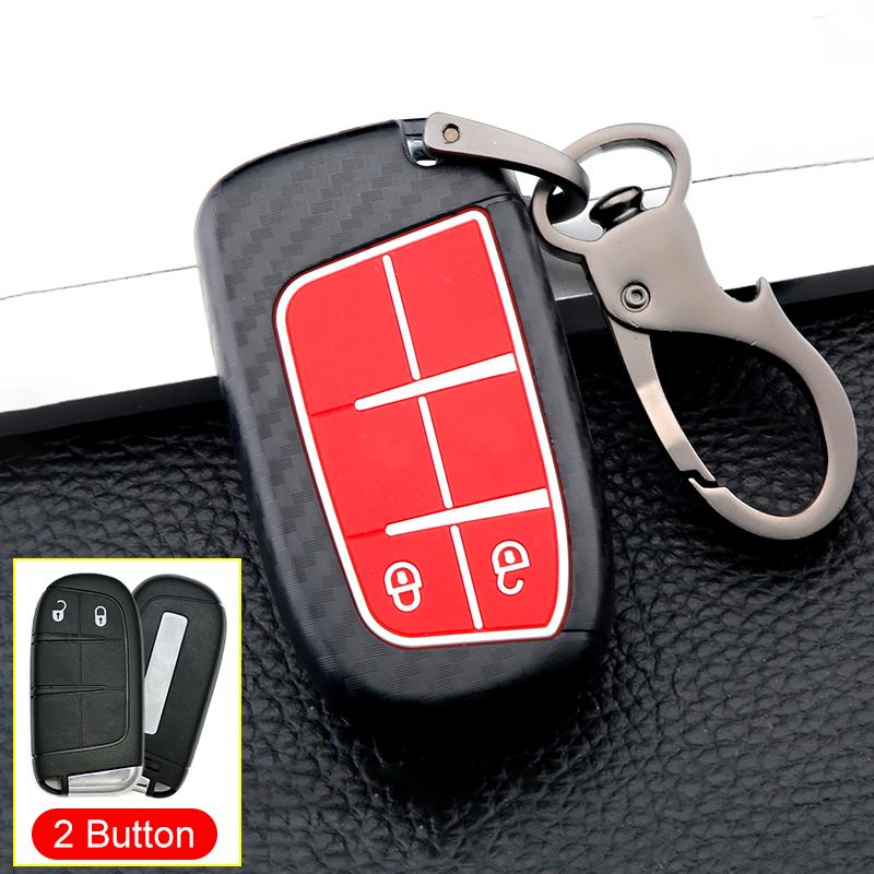 Чехол для дистанционного ключа автомобиля из АБС-пластика из углеродного волокна для Jeep Grand Cherokee WK2 SRT Renegade Compass 2th для Chrysler 200 300