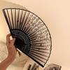 Женский старинный танцевальный складной веер, новый китайский стиль, китайская одежда, ручная кладь в древнем стиле, черный