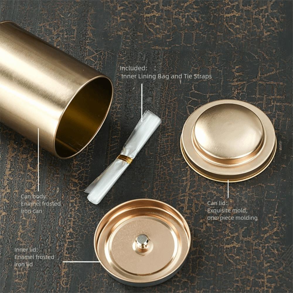 Sealed Double Lid Tea Can Portable Jar Creative Gift Tea Tin Containers Green Tea