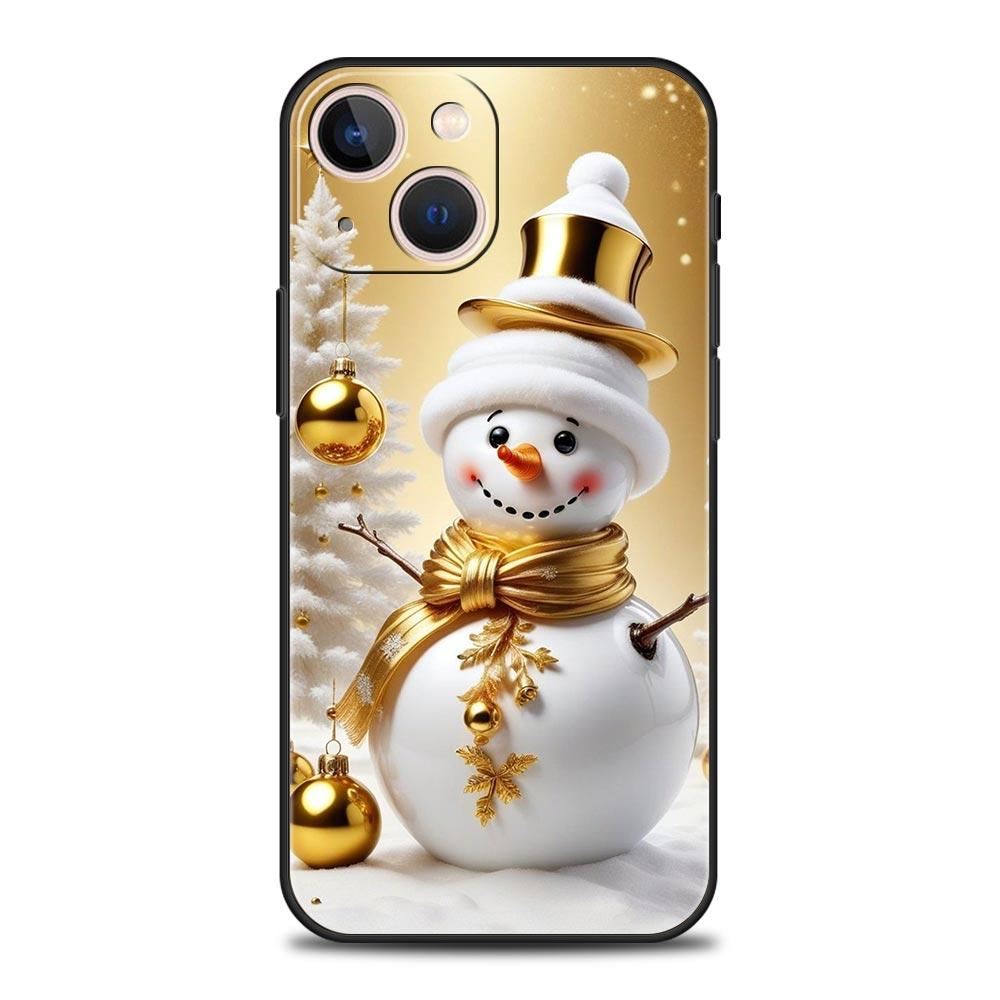 Рождественский чехол-накладка со снеговиком для iPhone 17 16 15 14 13 12 Pro Max 11 Pro Max 17 AIR Plus Ударопрочный мягкий ТПУ корпус Fundas
