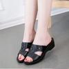 Woman Slippers Wedge Heel Shoes For Women Platform Thick Sandals Comfortable And Elegan Slides Cheap Novelties Natural Skin