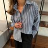 Women Shirt Lapel Long Sleeve Single Loose Fit Casual Tops Shirt Tops Mid-length Work Daily