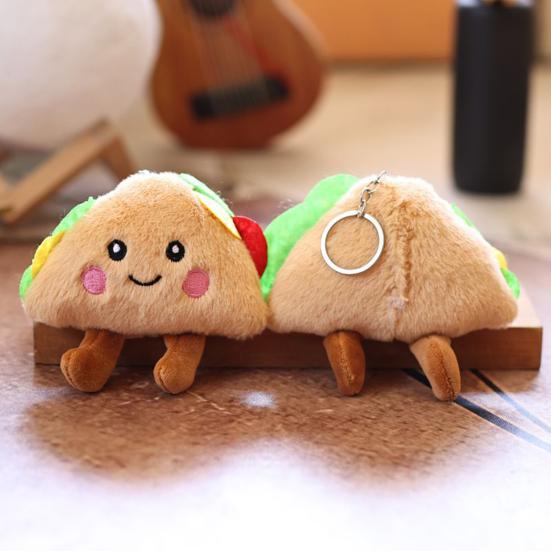 Кукольный кулон брелок Мультяшный стиль Сэндвич Плюшевый брелок Подвеска держатель для ключей автомобиля Аксессуары для рюкзака