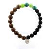 Bracelet - A Bijoux - Malachite from Congo - Peridot - Black Onyx - Wood 8 Mm