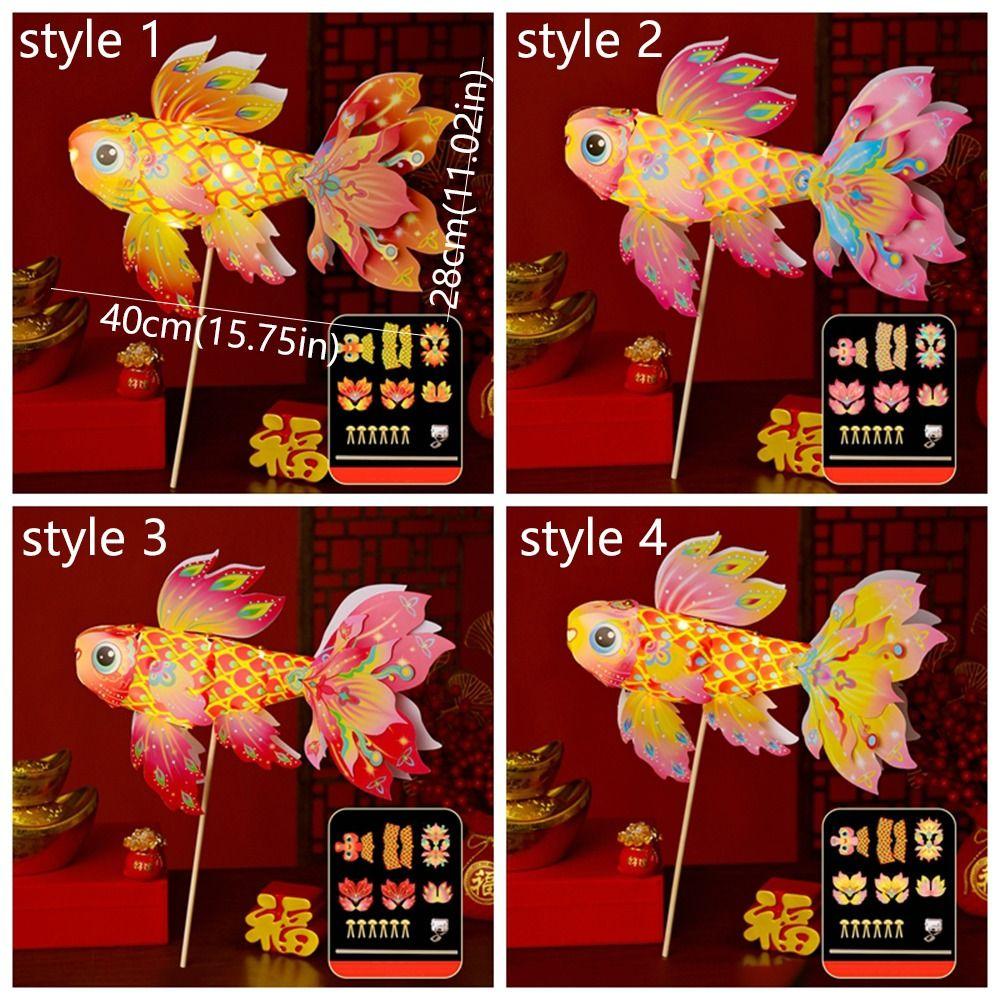 Ancient Style Handheld Fish Lantern Luminous Goldfish Light  Festival Decoration