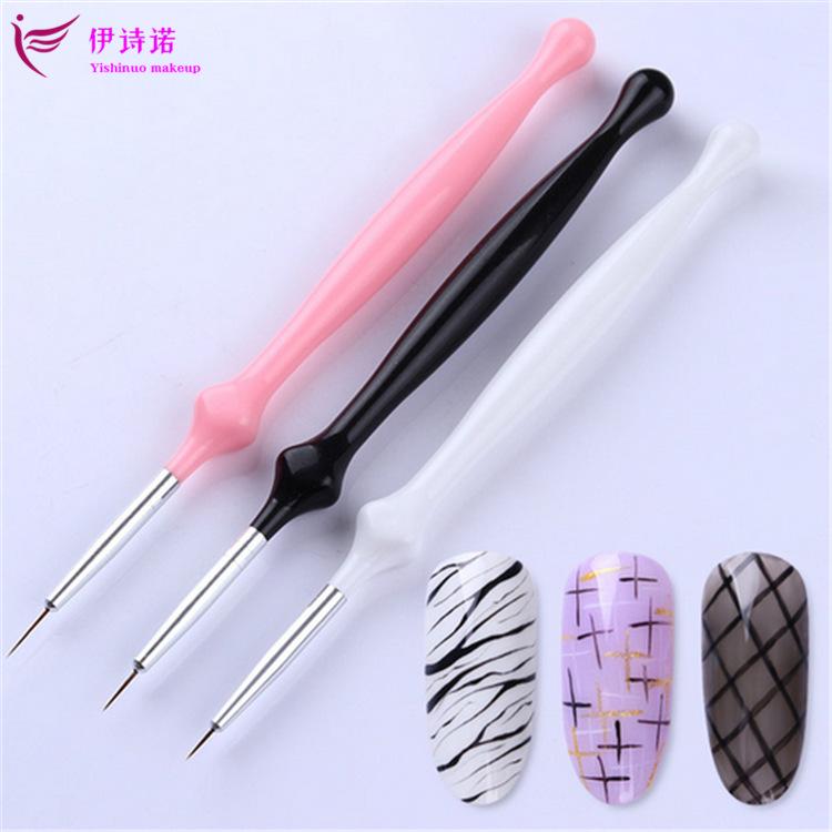 3 Pcs Nail Art Pen Brush Set Acrylic Handle Drawing Liner Detail Brushed Soft Manicure Brush Tool