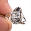 Natural Black Rutile Gemstone 925 Solid Sterling Silver Jewelry Ring Size 6 P1y96