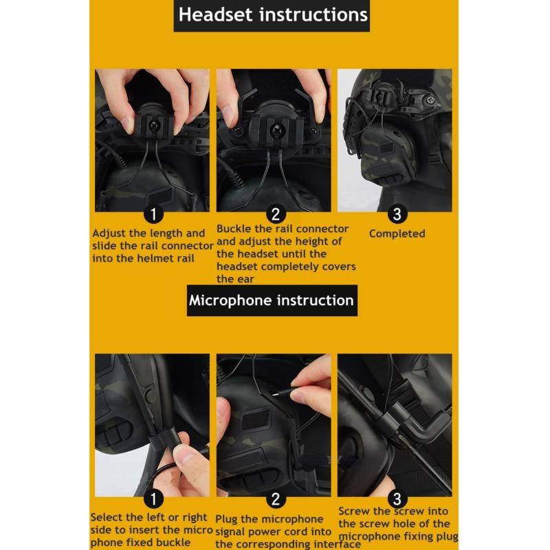 Шлем-гарнитура с шумоподавлением, звукосниматель, защита слуха, наушники для стрельбы, военные наушники для страйкбола