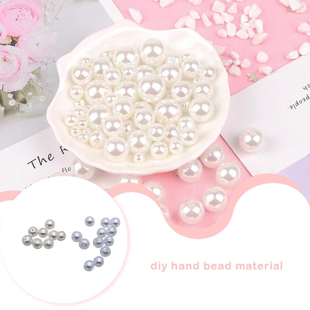 50 шт. Искусственный жемчуг Круглый Прочный Имитация жемчуга Рассыпные Белые Бусины Ожерелье Одежда Костюм Материалы DIY