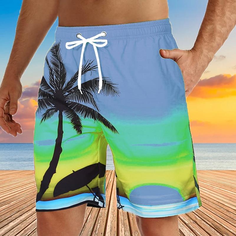 Мужские плавки с графическим принтом пальмы Шорты для плавания Board Shorts
