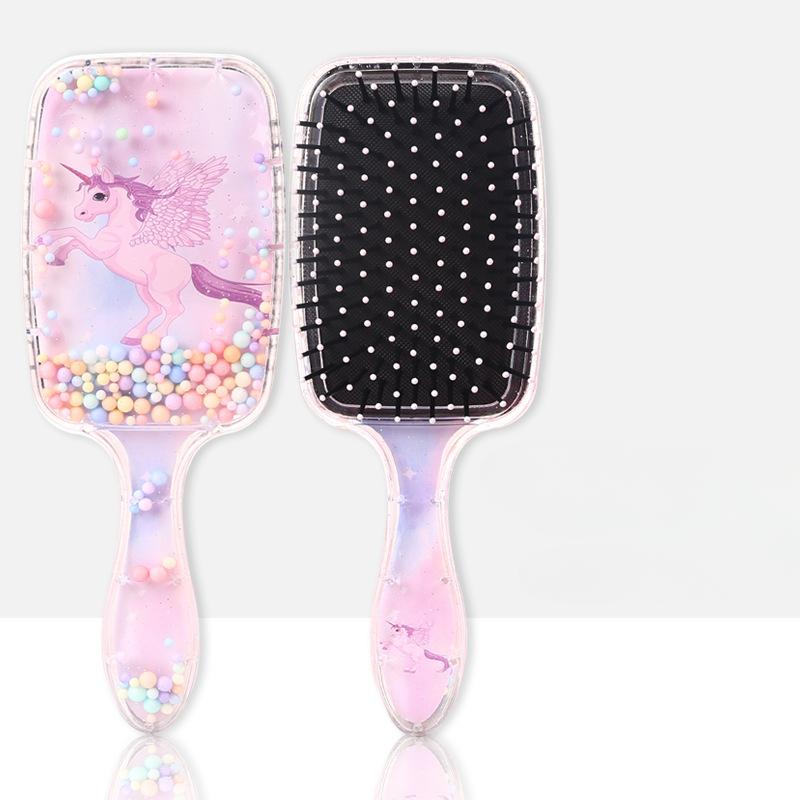 Kawaii щетка для волос для маленьких девочек, расческа для волос с милыми животными, пандой, единорогом для детей, массажная расческа на воздушной подушке, инструмент для ухода за волосами для девочек