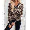 YYFS Women's Fashion Casual Spring Fall Houndstooth Print Long Sleeve V-Neck Blouses & Shirts