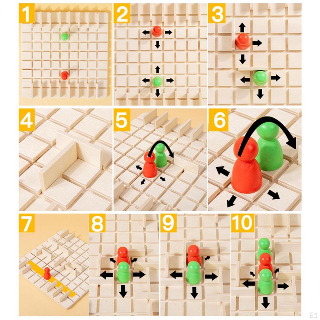 Tabletop Board Game,Strategy Game Gift,2 In 1 Wooden Toys Brain Teaser Game,Wooden Strategy Family