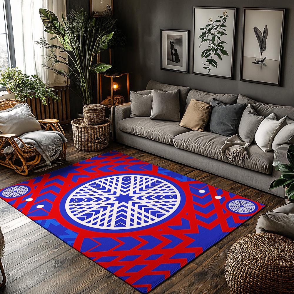 Tribal Area Rug Non-Slip Doormat Modern Geometric Pattern Floor Mat Living Room Bedroom Decor Home Accent Entrance Mats