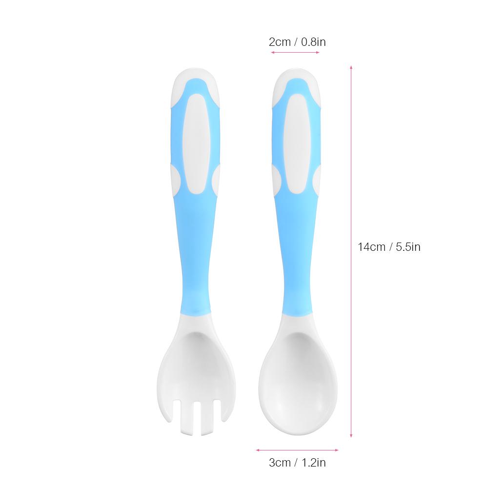 Набор детских ложек и вилок. Дорожный футляр. Гибкая и нескользящая ручка. Детская тренировочная ложка с коробкой для хранения.