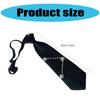 Uniform Black Ties for Senior High School Girl Uniform Pre-tied Preepy Look Adjustable Neck Ties with Crystal