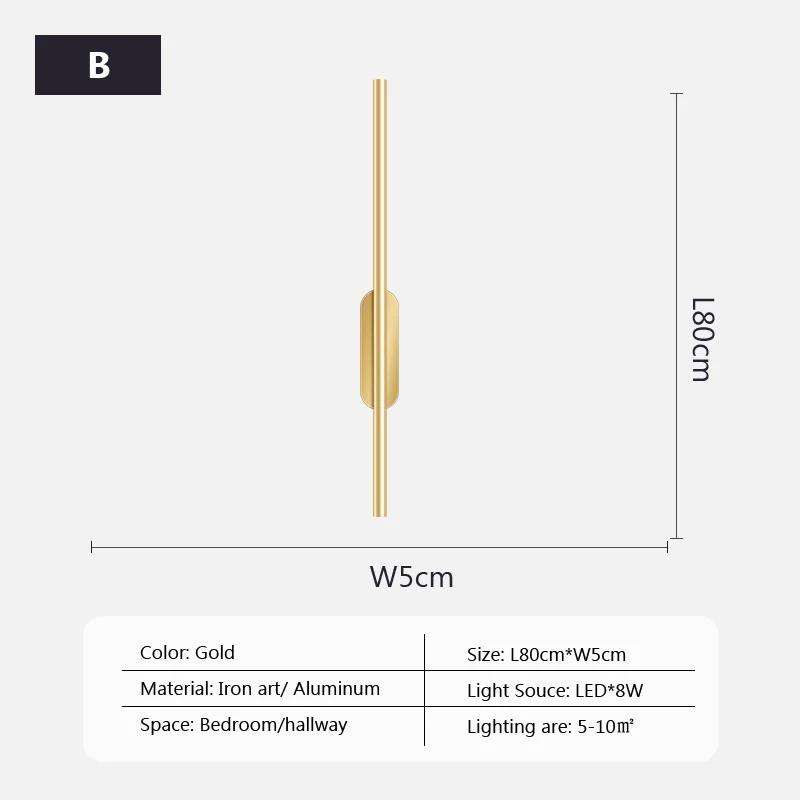 Современный светодиодный настенный светильник с длинной палкой, простой скандинавский фон для интерьера, настенные светильники для гостиной, спальни, лестницы, отеля