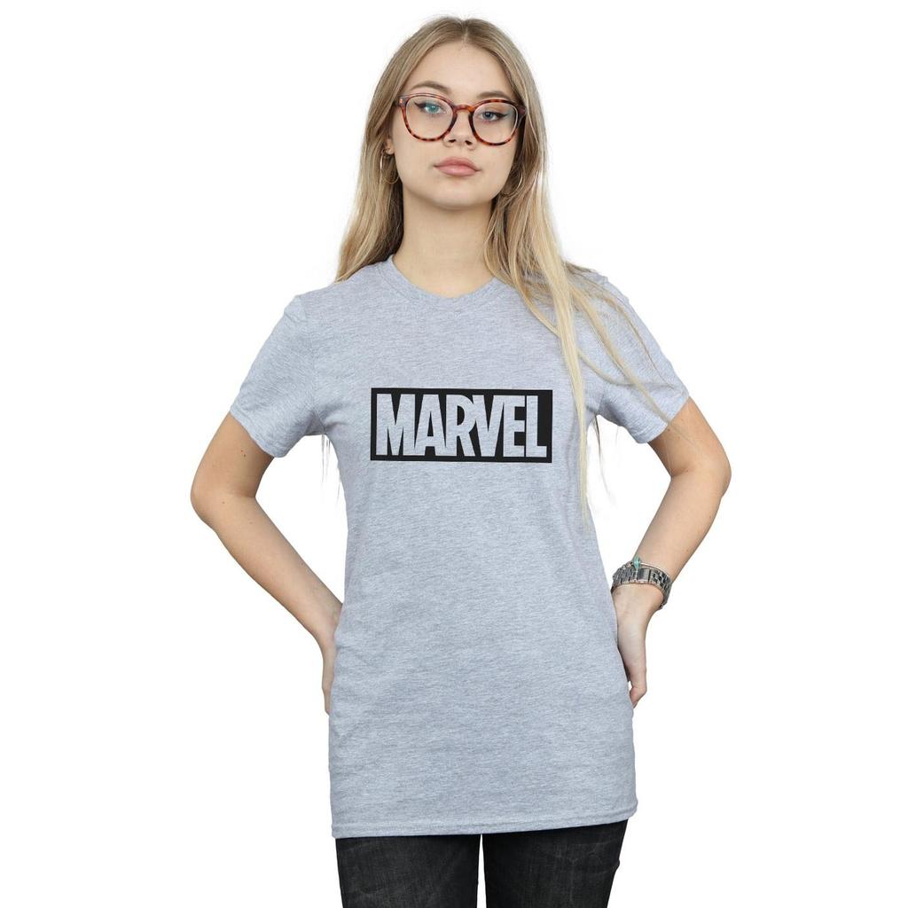 Marvel Womens/Ladies Logo Outline Cotton Boyfriend T-Shirt