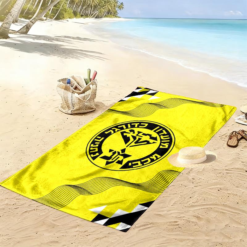Maccabi Netanya FC Print Beach Towel, Large Soft Quick Dry Towel for Beach Camping Swimming