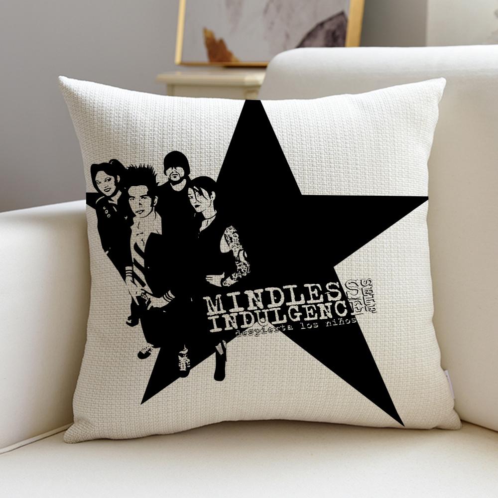 Edgy Mindless Self IndulgenceS Cushion Cover Breathable and skin friendly linen pillowcase square removable and washable cushion