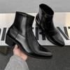 Men's Fashion Party Banquet Chelsea Boots Slip-on Original Leather Shoes Cowboy Tooling Boot Pointed Toe High Heels Man Footwear