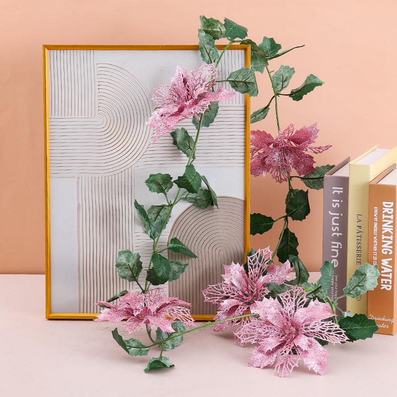 Christmas Party Decor With Hollow Glitter Vines For Seasonal Home Accent