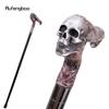 Серебряная смола Длинная голова черепа Красочная трость Модная декоративная стальная трость Элегантная трость с набалдашником для косплея 96см