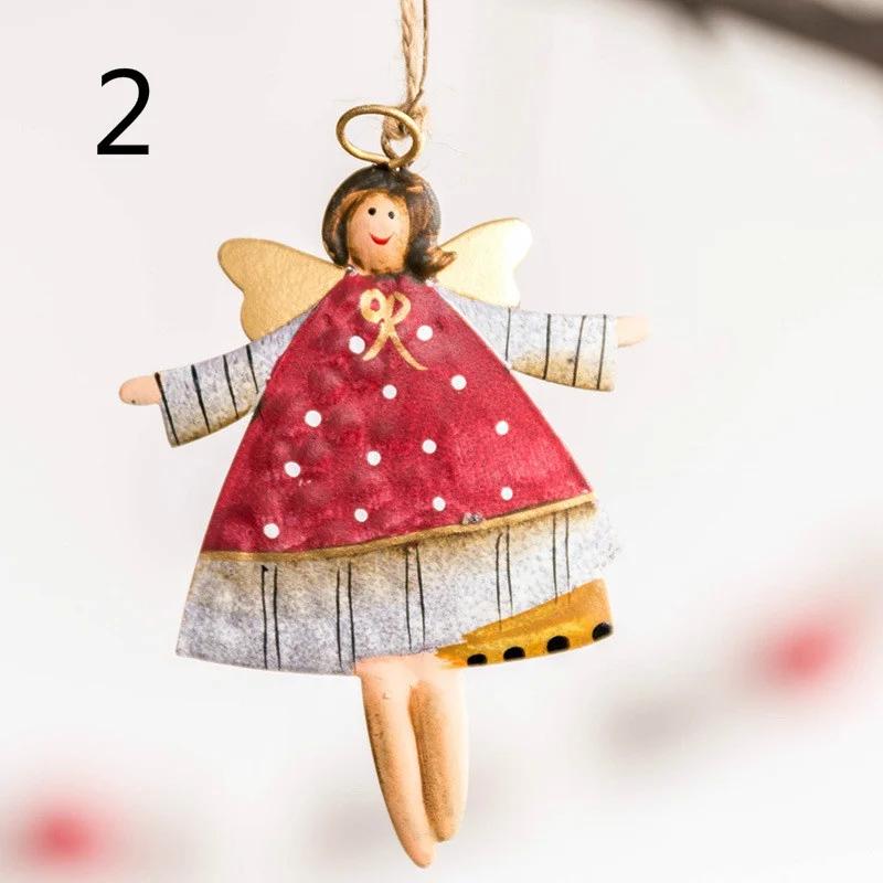 Украшения для вечеринки Подарочный рождественский кулон Рождественская елка Кукла Подвесные металлические украшения DIY Рождественский день Санта-Ангел Клаус