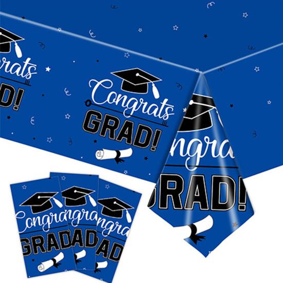 2 шт. одноразовая скатерть для выпускного бала, пластиковая водонепроницаемая скатерть для выпускного, декоративная шапочка, свитки, конфетти, принадлежности для ужина в канун Нового года