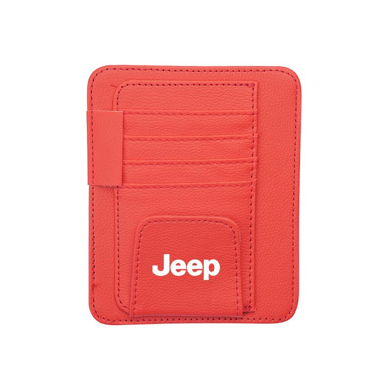 Car Sun Visor Organizer Card Storage Pocket Sunglasses Holder For Jeep Grand Cherokee Wrangler JK Gladiator Compass Renegade Pat
