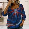 Womens Plus Size Square Neck Long Sleeve Front Button Soft Loose Elegant Casual Everyday Ladies Blouse