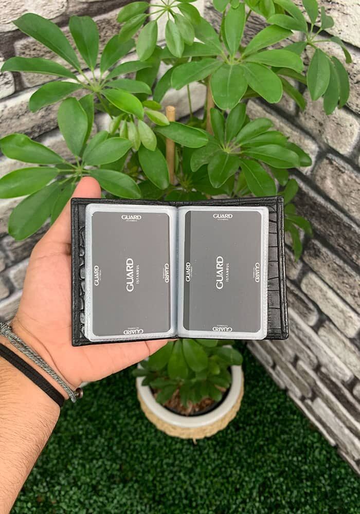 Guard Эластичный спортивный держатель для карт с черным крокодиловым узором