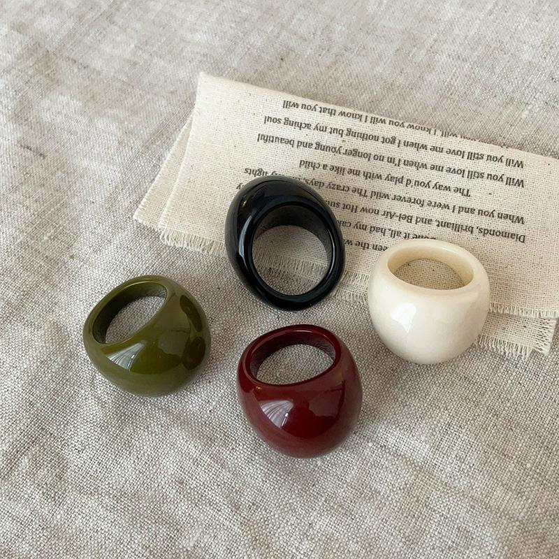 4pcs/set Vintage Irregular Geometric Resin Ring Set for Women New Boho Geometric Finger Rings Minimalis Jewelry