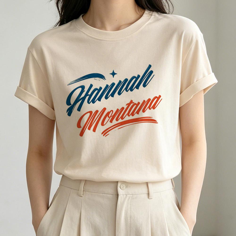 Hannah Montana t shirt femme cute baddie Psychedelic tshirt scene party graphic funny