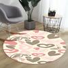 Sweet Heart Pattern Round Rug Multi-Color Love Design Romantic Home Decor Circular Carpet Soft Non-Slip Mat for Living Room