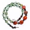 Natural Carnelian Smoky Quartz Aventurine Gemstone Beads Necklace 17" UB-4405 UB-4405