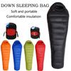 Спальный мешок для кемпинга, очень теплый белый гусиный пух, спальный мешок для взрослых в стиле мумии, 4 вида толщины для осенне-зимних путешествий на открытом воздухе