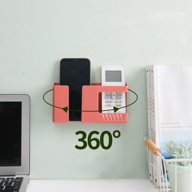 Держатель для мобильного телефона без перфорации, настенное крепление, подставка, органайзер с дистанционным управлением, ящик для хранения, прикроватная контейнерная стойка для зарядки