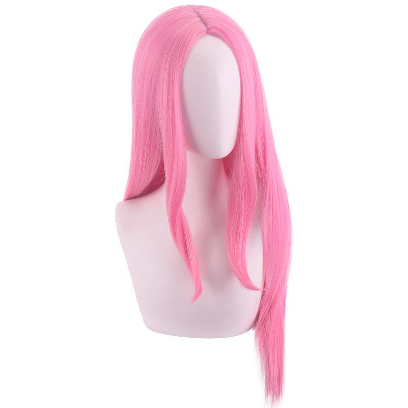 Long Straight Pink Anime One Piece Character of Jewelry Bonney Cosplay Wig for Women Heat Resistant Synthetic Hair Wigs