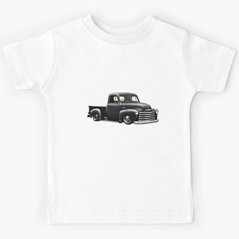 Slammed Classic Black Pickup – Vintage Lowrider Style Kids T-Shirt