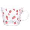 Strawberry Glass Measuring Cup 350ml/12oz - Tempered Glass, Handle - Perfect for Milk, Juice, Cappuccino - Accurate Measurements