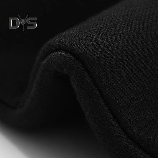 Men Fall Winter Hoodie Thick Fleece Lined Hooded Long Sleeves with Pockets Solid Color Loose Elastic Cuffs Drawstring Jacket Couple Sport Coat