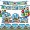 Mario Theme Disposable Paper Cups & Plates Set for Birthday Parties