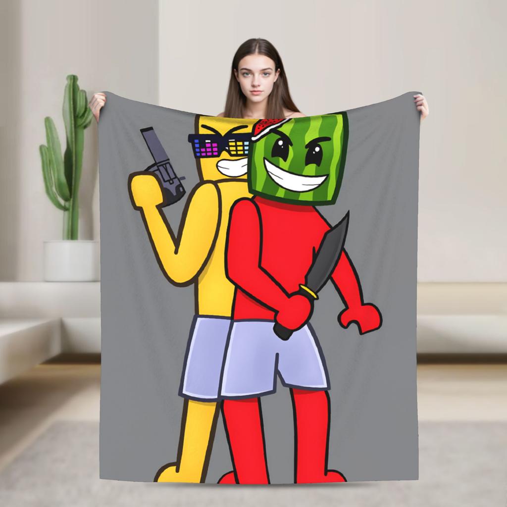 S-Sunny And M-Melon Blanket Soft Warm Fluffy Plush Bedding Throws For Bedroom Decorative Flannel Bedspread Bed Cover